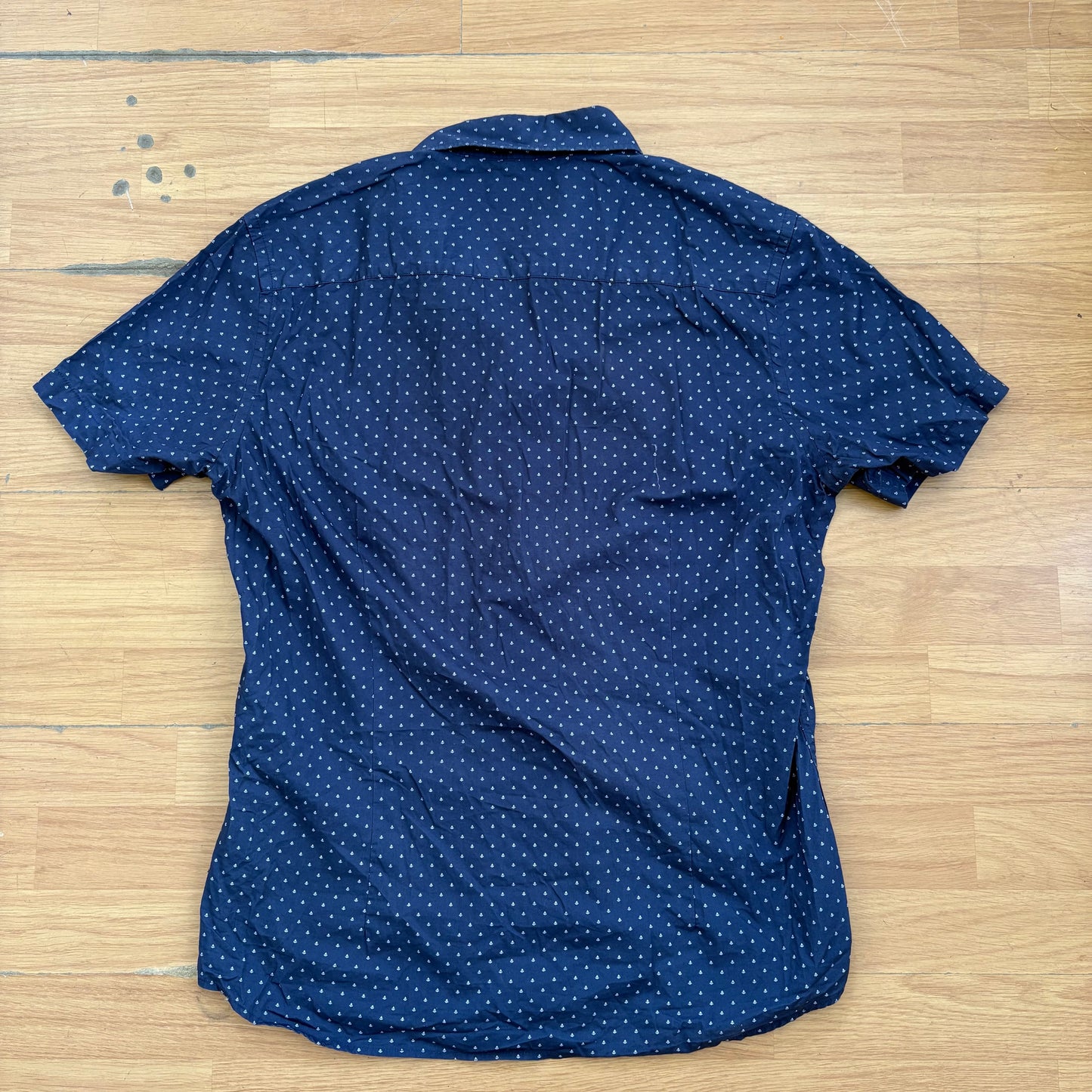 Chemise à manches courtes bleue à motif - Taille L