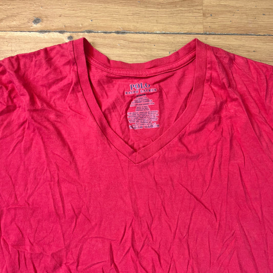 Top col V rouge pâle - Ralph Lauren - Taille L
