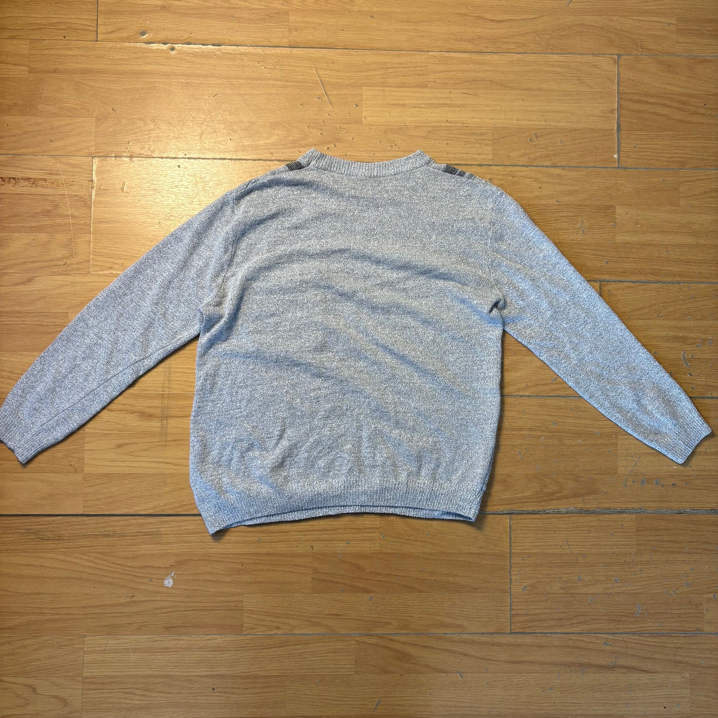 Pull en maille gris à motif - Taille M