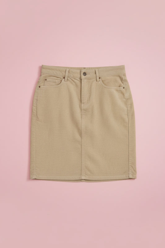 Jupe beige ceinture à passants – by Zainab