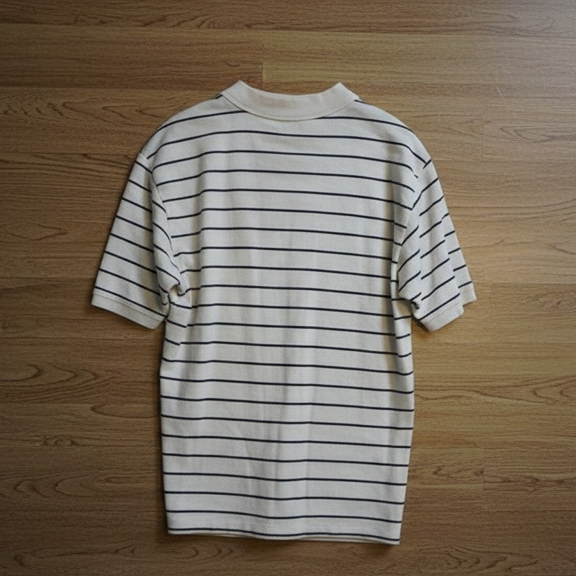 Polo blanc à rayures noires – SS.CARMEN