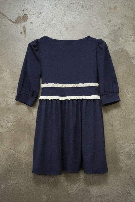 Robe bleu nuit courte avec ceinture – taille S