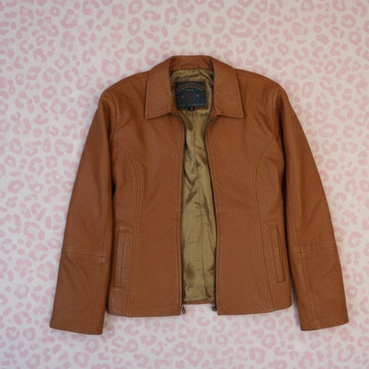 Veste en cuir marron foncé – BY SARLOTTE