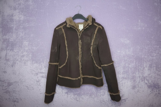 Veste Polaire Marron À Capuche - by SASSCARELLA - Taille : M