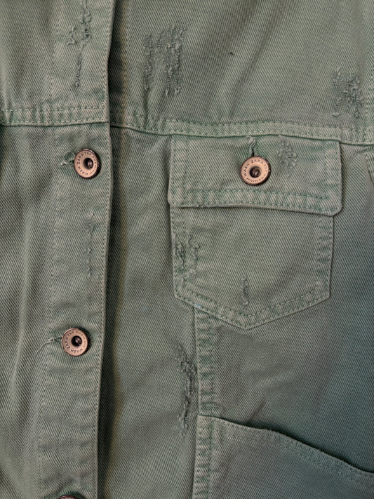 Veste en denim vert d’eau – By Jonathan