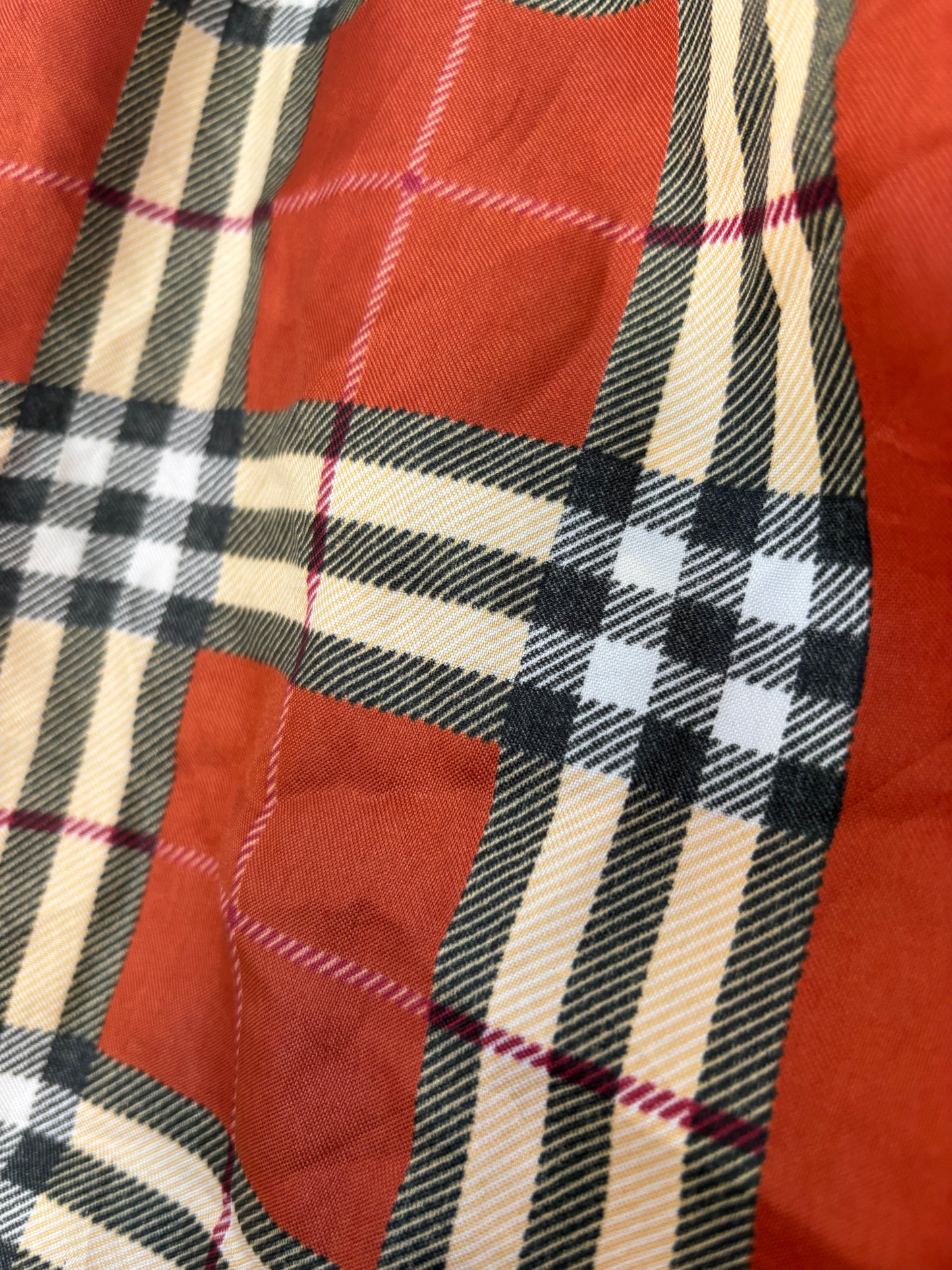 Foulard orange et marron à carreaux – By Iasmine