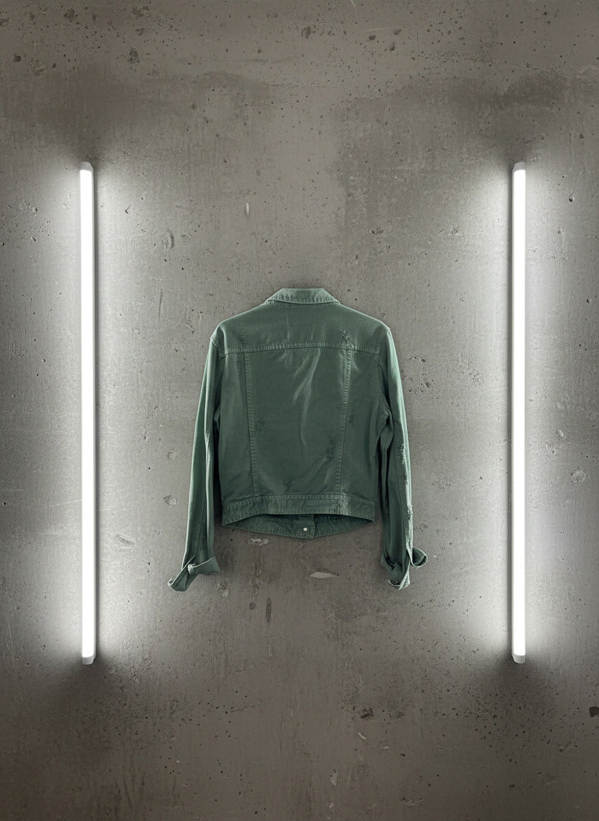 Veste en denim vert d’eau – By Jonathan