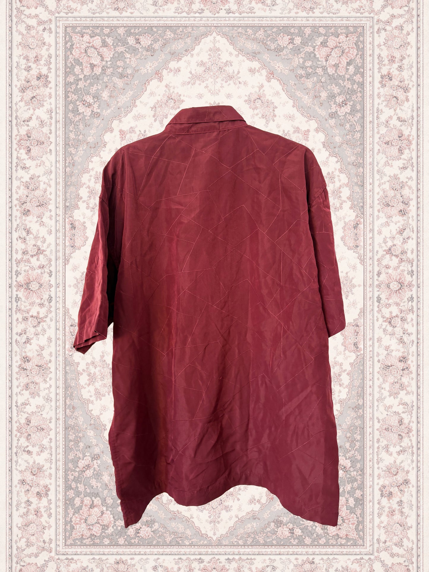 Chemise rouge à détails géométriques – By Iasmine