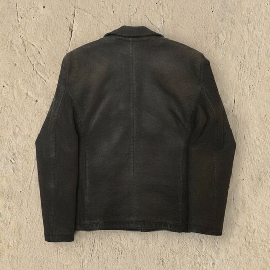 Veste en Cuir Marron - by KER - Taille : M/L