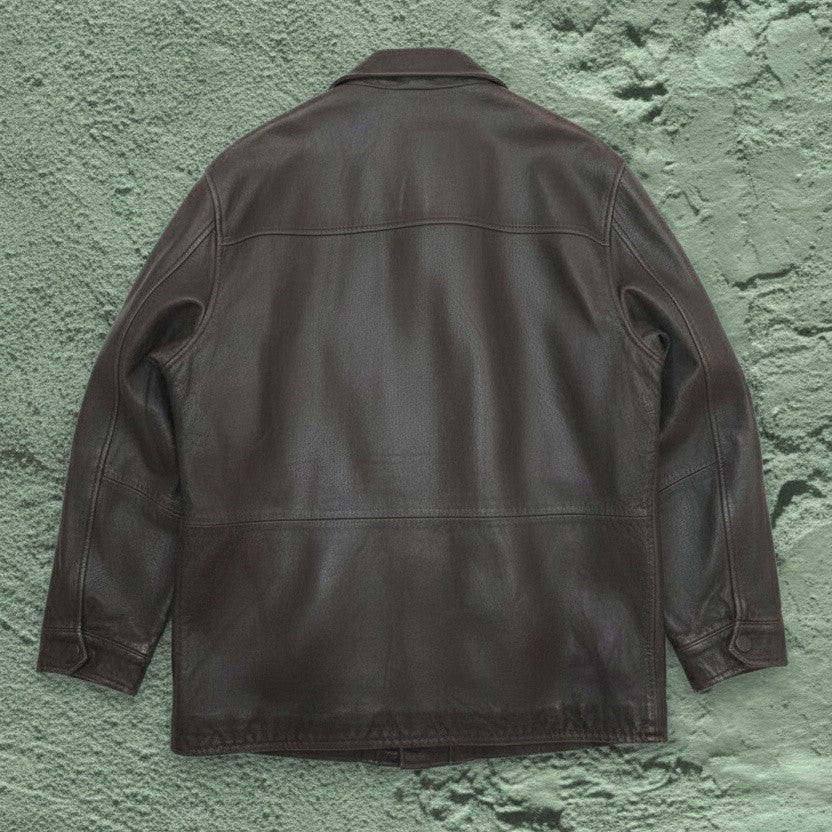 Veste en Cuir Marron - by YANNIS KINGSTON - Taille : 2XL