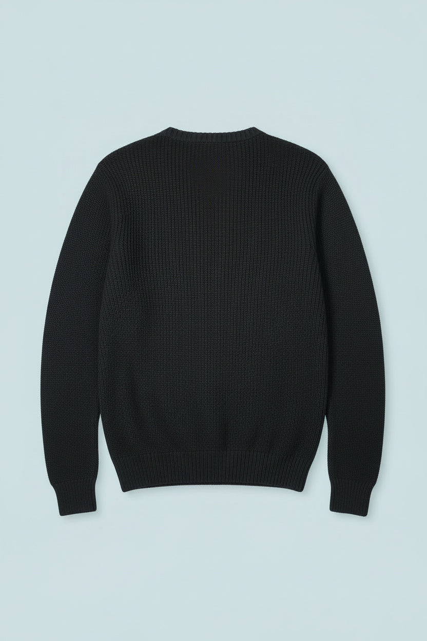 Pull bleu marine logo marron – BY PRMEC