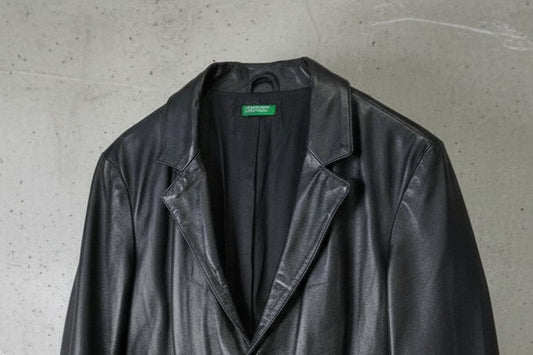 Veste en cuir noire – longueur genoux – taille M