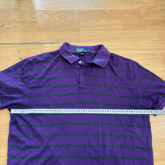 Polo rayé violet - Polo by Ralph Lauren - Taille L