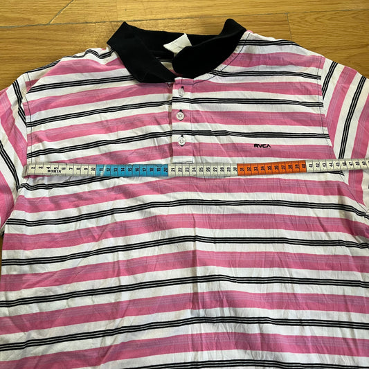 Polo RVCA multicolore rose blanc noir – Taille L