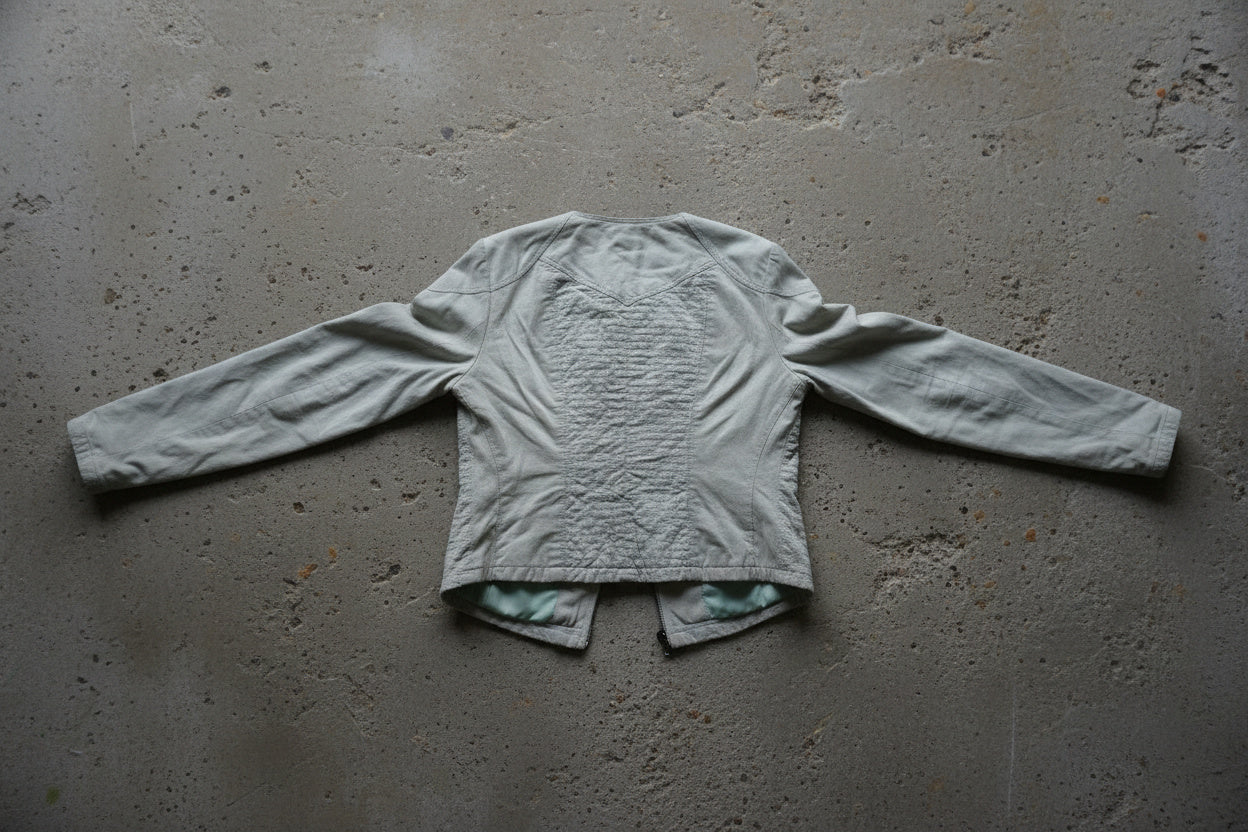 Veste en cuir sauge clair – taille L