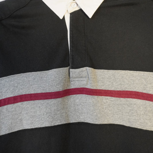 Sweat polo noir à rayures – SS.CARMEN