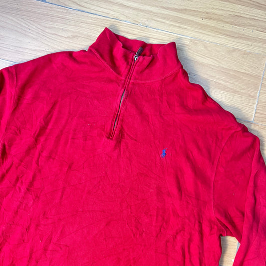Pull rouge quart de zip Ralph Lauren – Taille XXL