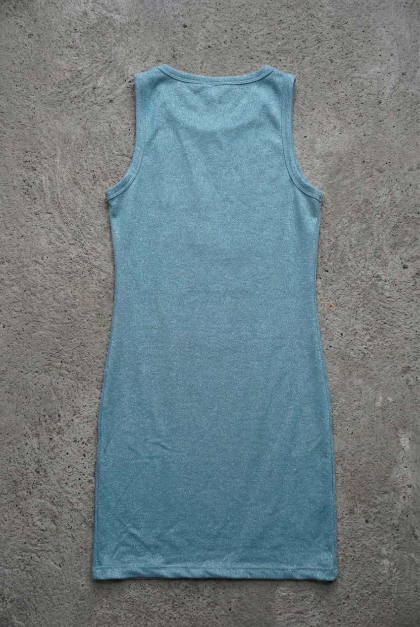 Robe courte bleu pailleté – taille S