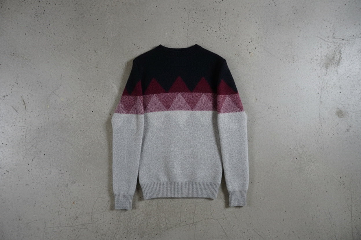 Pull tricolore en laine mélangée