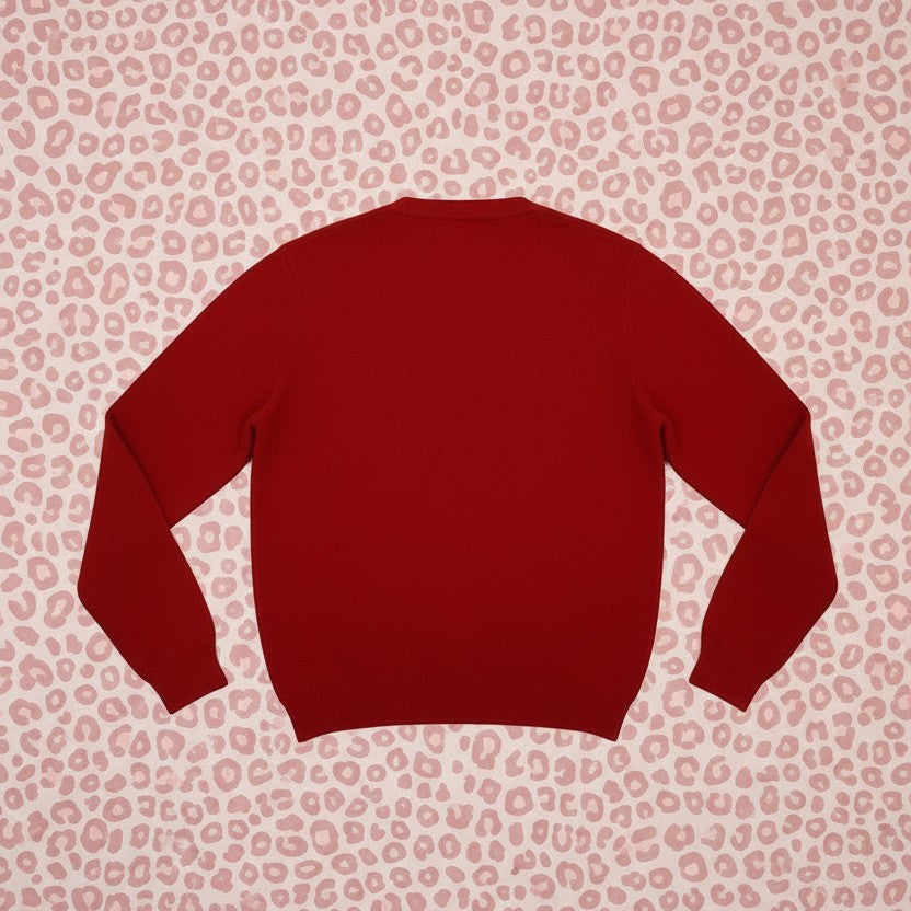Cardigan Rouge Vintage - by SARLOTTE - Taille : S (Homme)