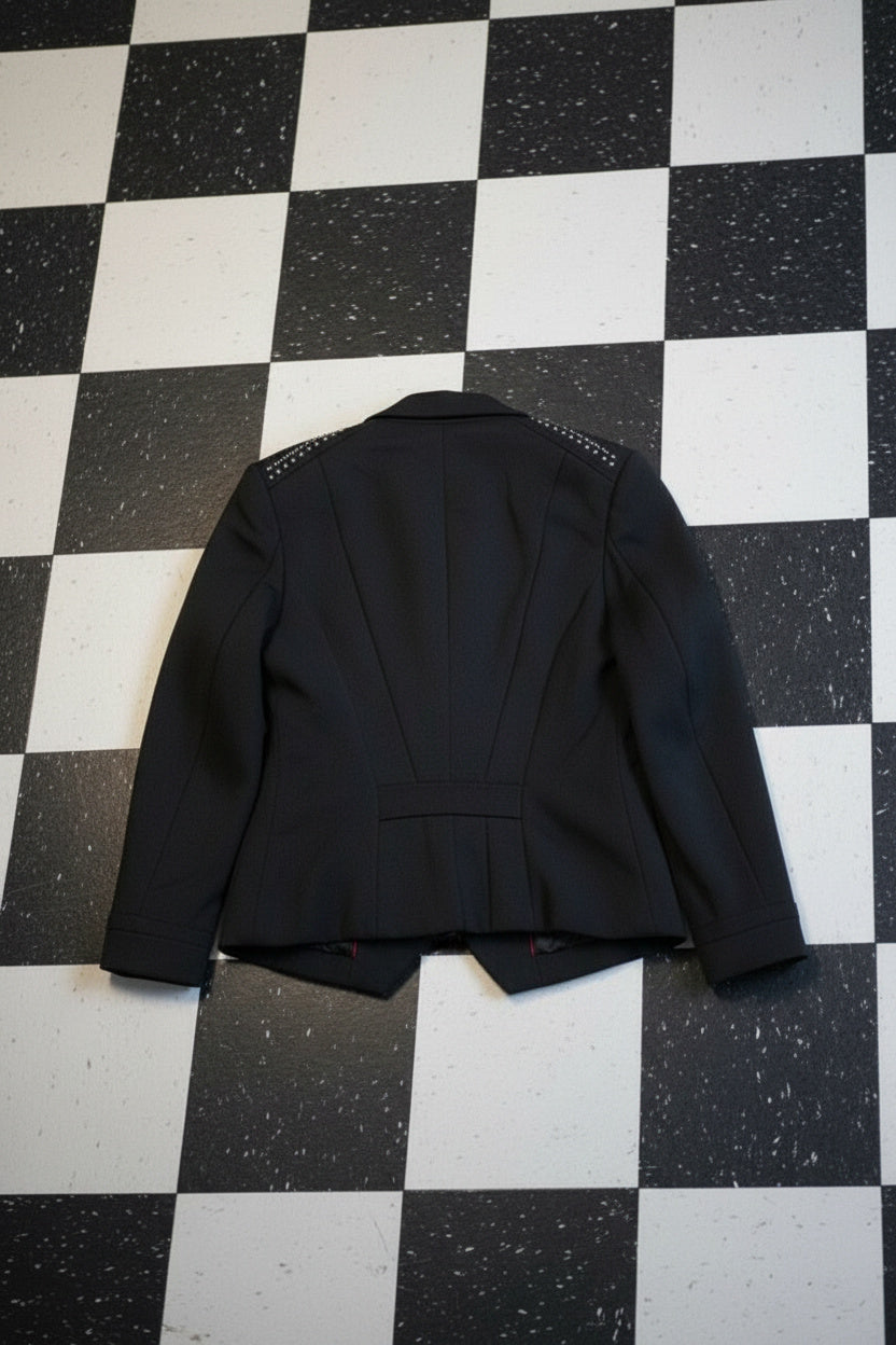 Blazer de soirée noir à épaules perlées – BY SARAH LANG