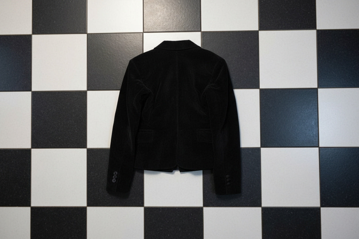 Blazer en velours noir coupe ajustée – BY SARAH LANG