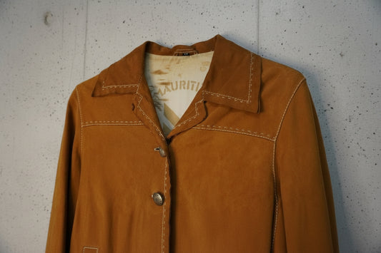 Veste en cuir marron clair – taille S