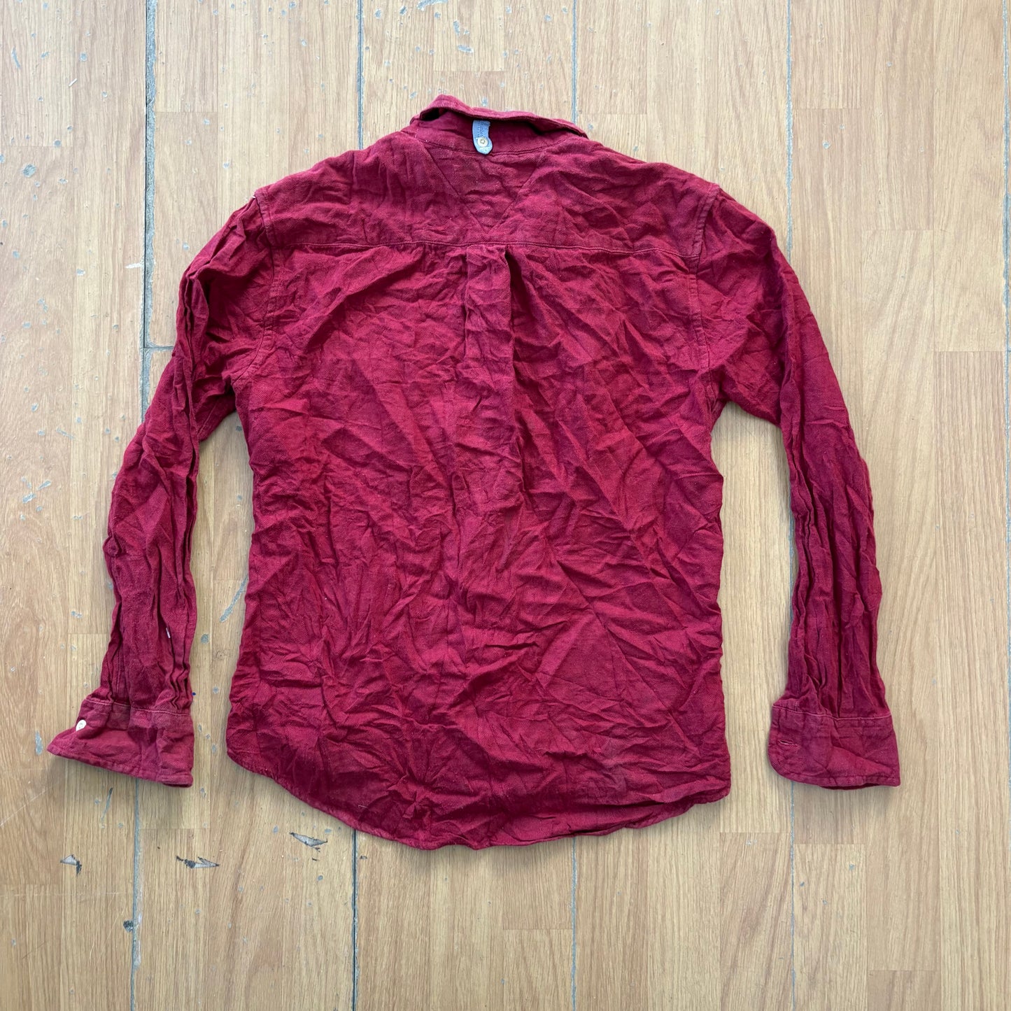 Chemise rouge texturée en lin mélangé - Tommy Hilfiger - Taille S