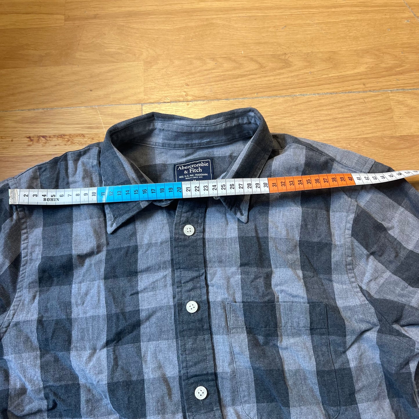 Chemise à carreaux gris - Abercrombie & Fitch - Taille M