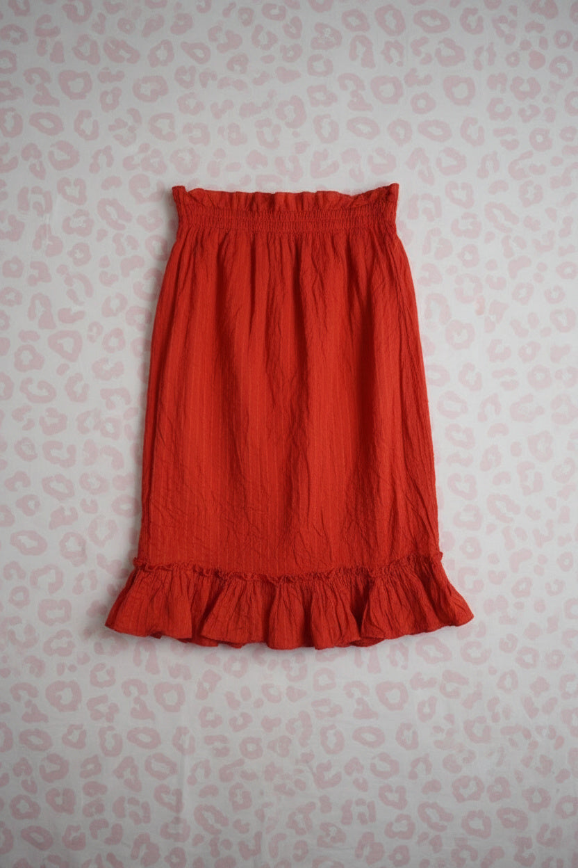 Jupe rouge mi-mollet – BY SARLOTTE