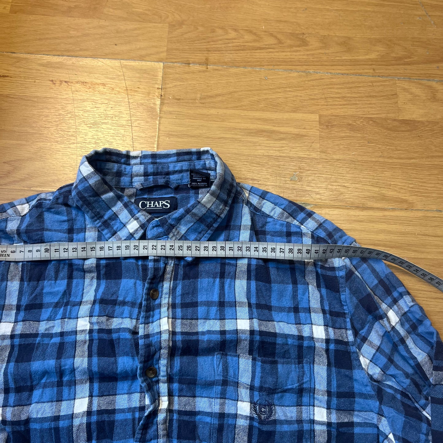 Chemise à carreaux bleu - Chaps - Taille XL