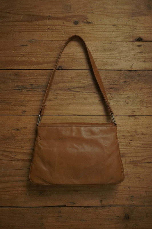 Soft Neutral Leather Shoulder Bag – by BEATRICE