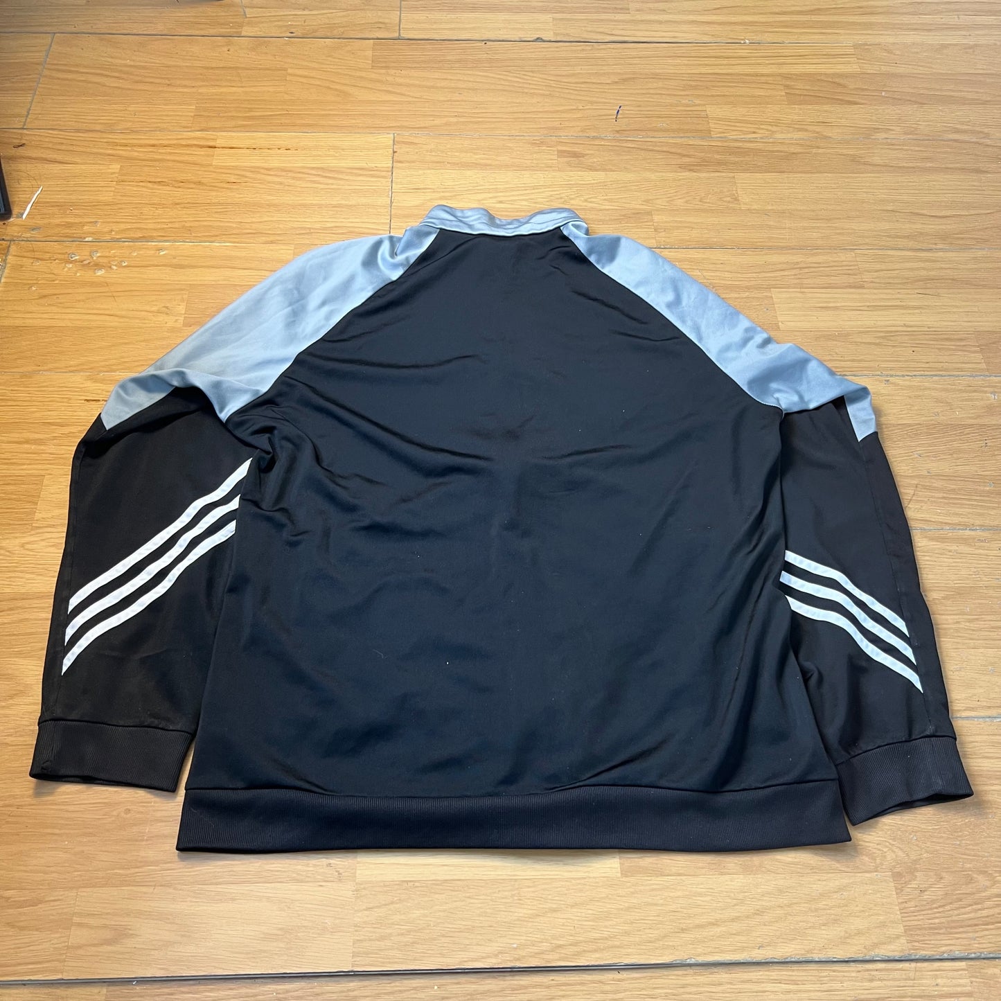 Sweat zippé noir et gris - Adidas - Taille L