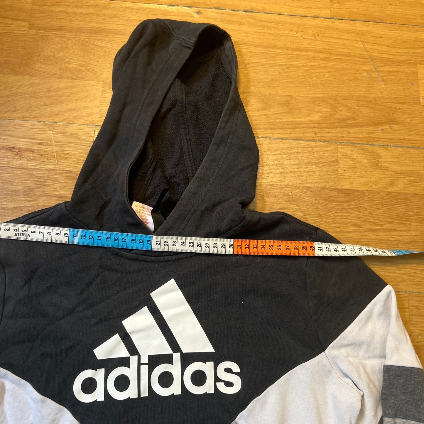 Sweat à capuche gris et noir - Adidas - Taille L