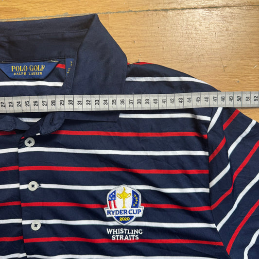 Polo rayé bleu foncé, rouge et blanc - Ralph Lauren - Taille L