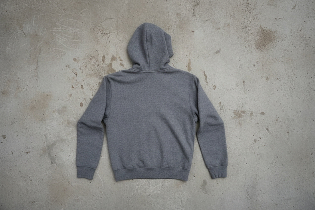 Hoodie gris zippé – taille M