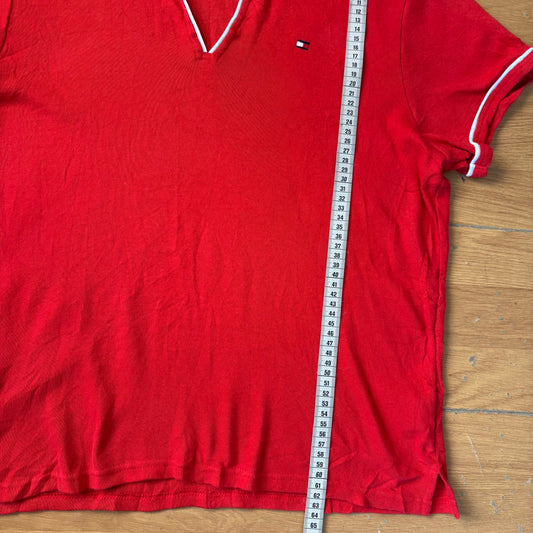 Polo rouge a décolleté - Tommy Hilfiger - Taille XL