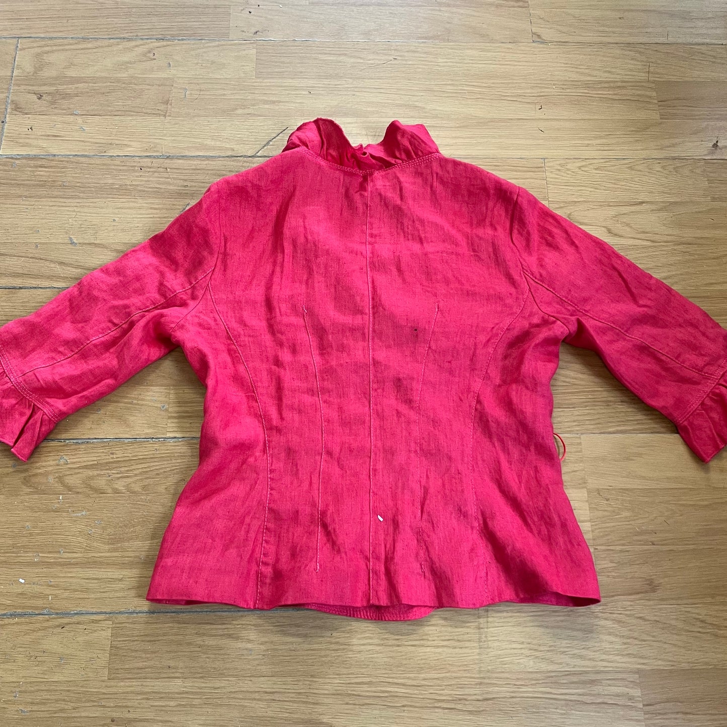 Top cache-cœur Zara rouge avec volants – Taille L