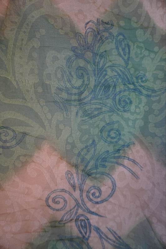 Foulard vert floral – by Béatrice