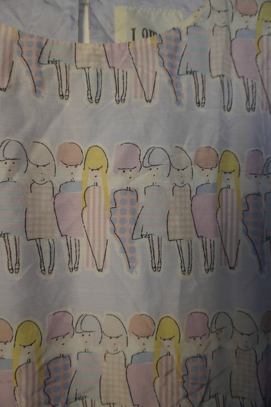 Robe bleu pastel à imprimés artistiques – BY SARAH LANG