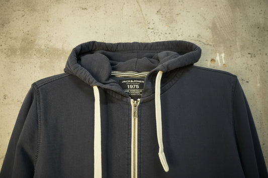 Hoodie bleu zippé – taille S