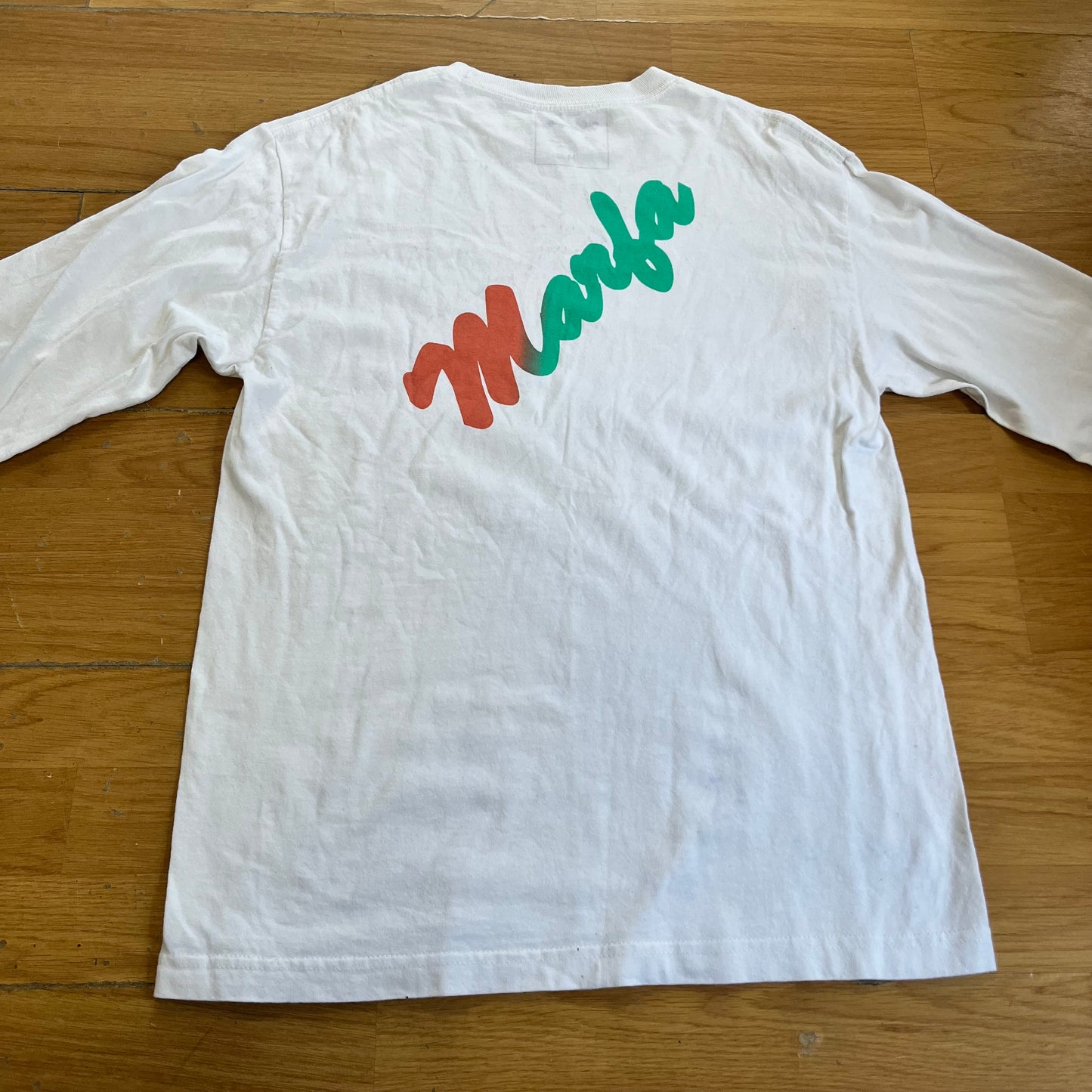 Sweatshirt Marfa blanc avec logo orange – Taille M