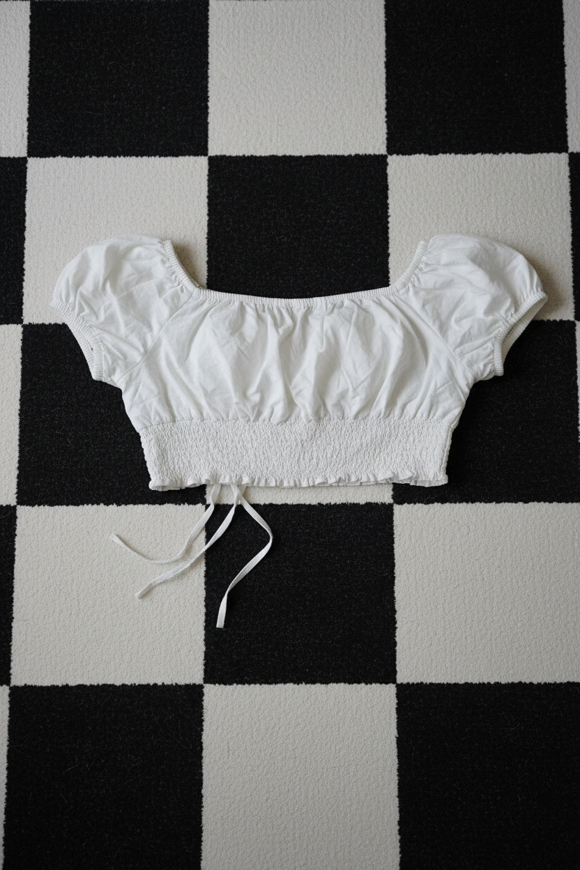 Top bohème blanc à nœud dos – BY SARAH LANG