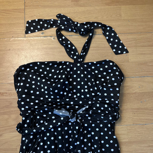 Robe longue à pois noir et blanc - by ZAINAB