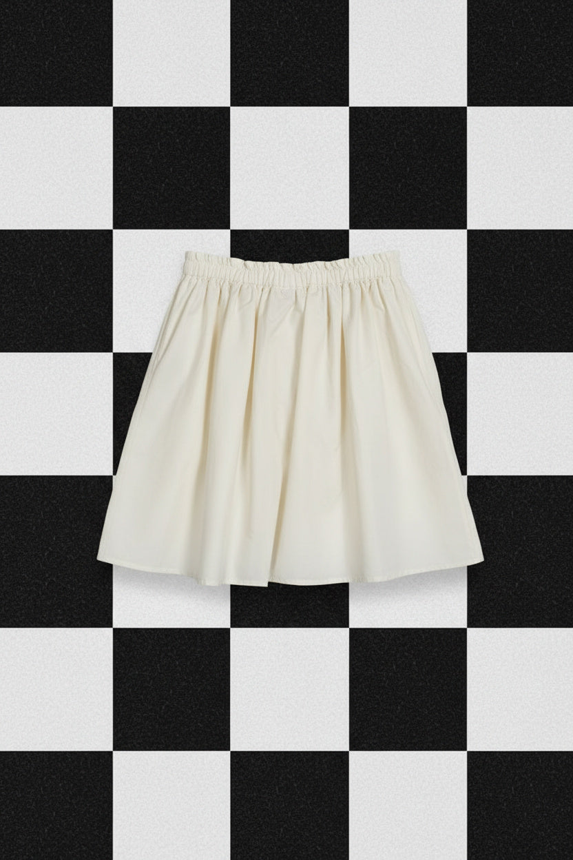 Jupe blanche à taille élastique – BY SARAH LANG