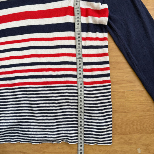 Pull en maille rayé rouge blanc et bleu - Tommy Hilfiger - Taille L