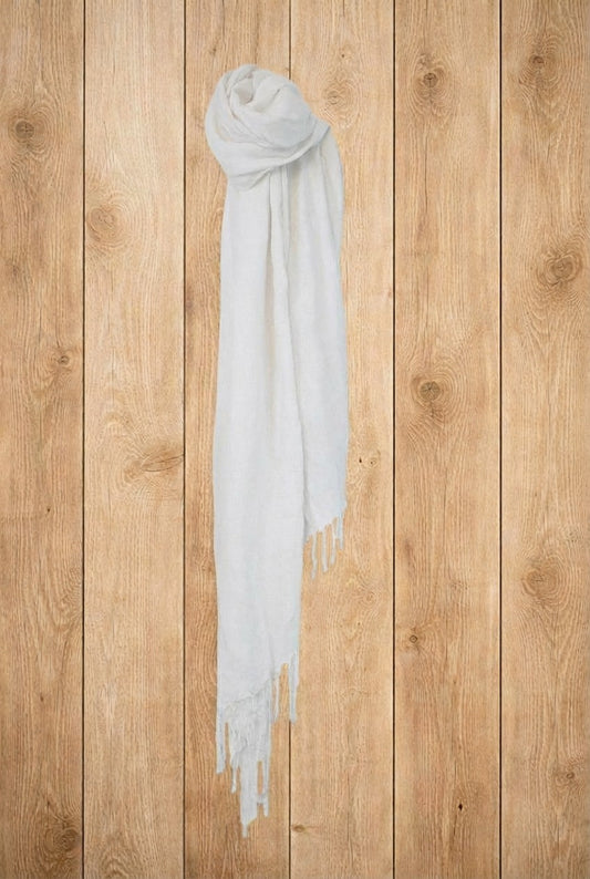 Foulard blanc en coton – by Béatrice
