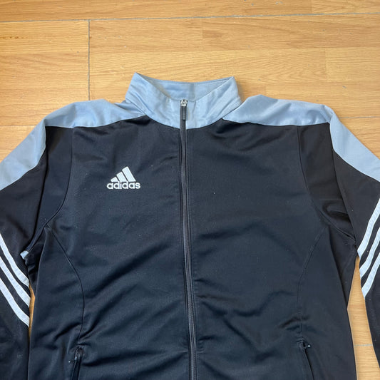 Sweat zippé noir et gris - Adidas - Taille L