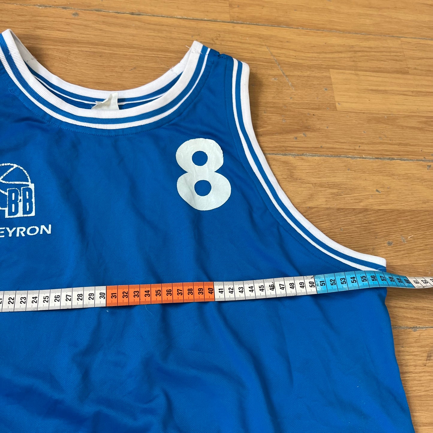 T-shirt baseball bleu et blanc - Taille L