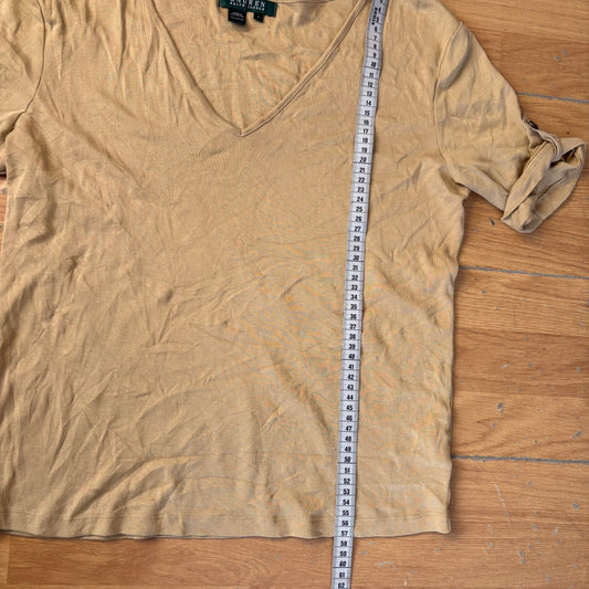 Top decolleté jaune - Lauren by Ralph Lauren - Taille L